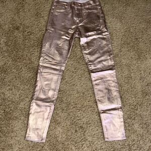 NWOT Fidelity Denim Women's 26 Gwen Skinny Jeans Size Rose Gold‎ Foil